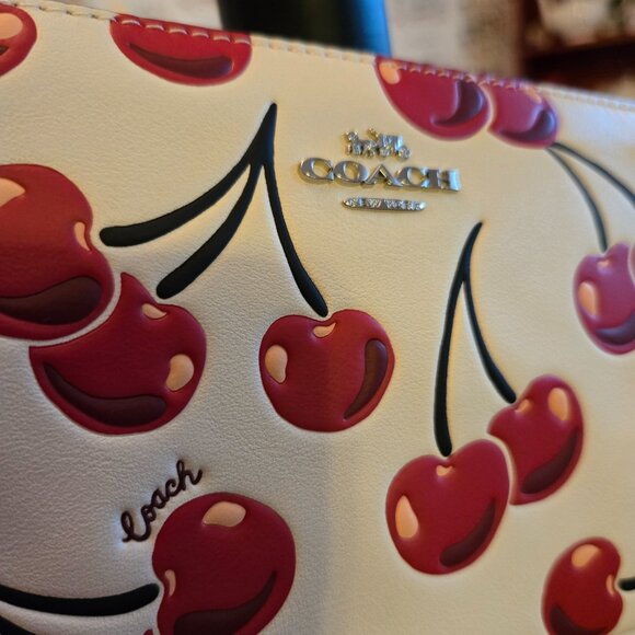 Coach Cherry Bundle Nolita 19 with Trigger Snap Bag Charm and Notebook - Picture 7 of 9